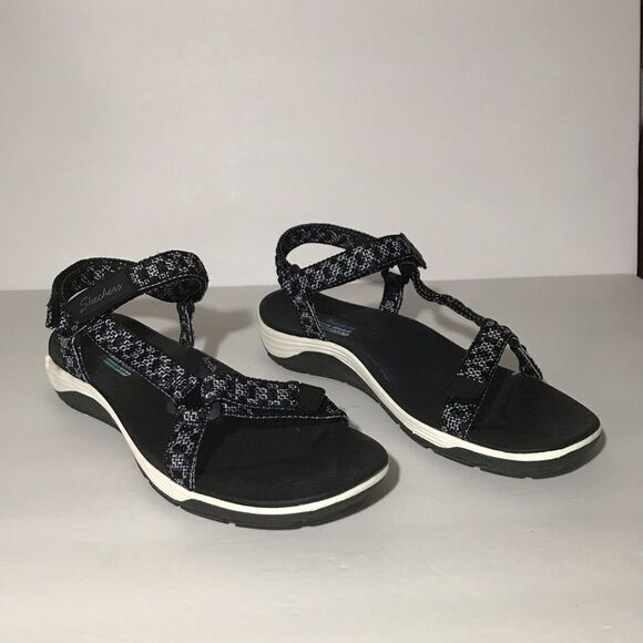 Skechers Reggae Cup Washable Knit Quarter Strap Sandals - Picture 1 of 9